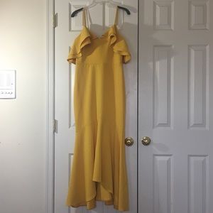 ASOS Fit and Flare canary yellow dress